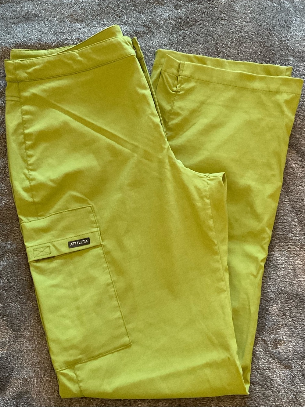 Athleta Forest Green Straight-Leg Cargo Pants size L Tall